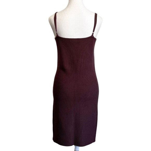 NWOT HOUSE OF HARLOW 1960 BROWN RIBBED KNIT MINI DRESS - M - Picture 3 of 9